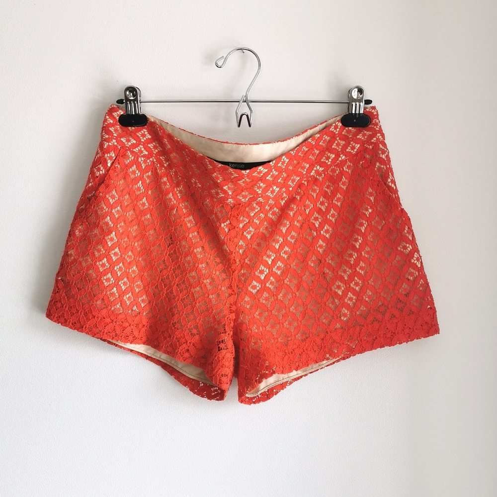 Red sequence shorts
